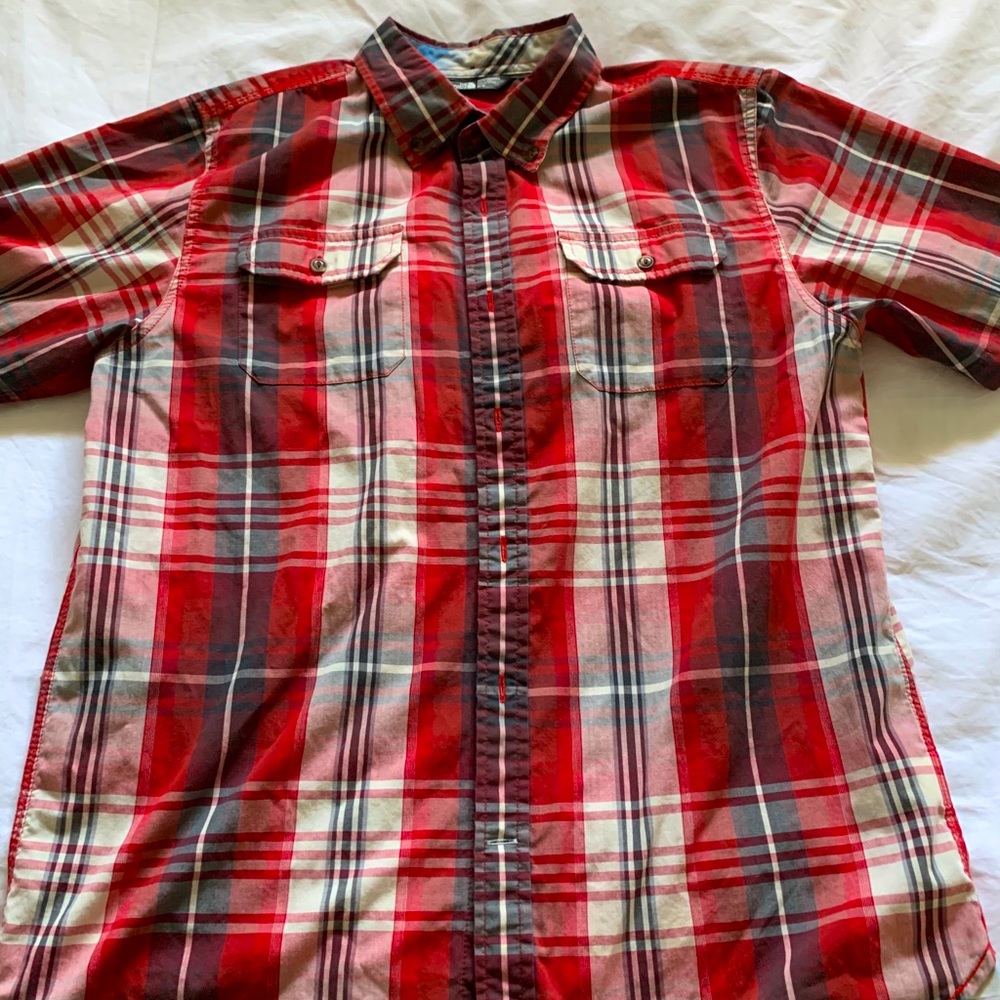 EUC The North Face plaid button-down shirt